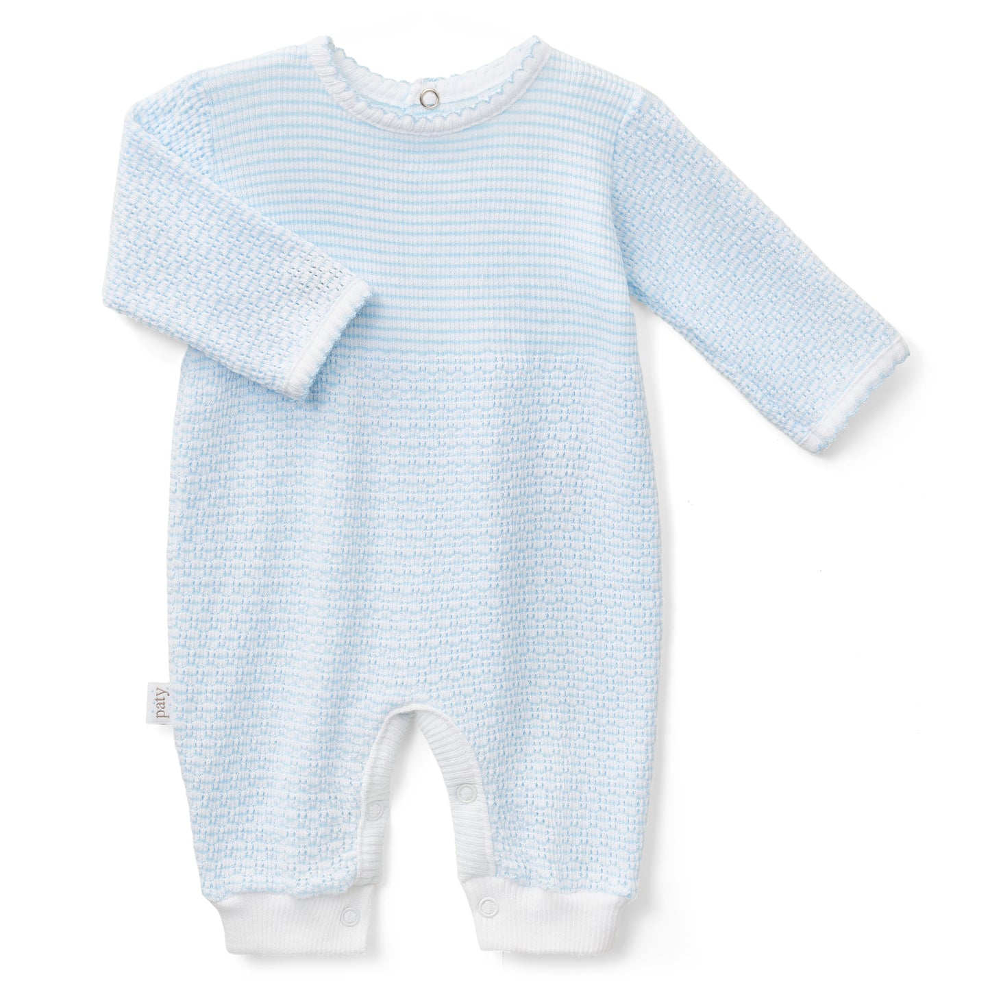 Paty Knit Long Sleeve Solid Color Romper