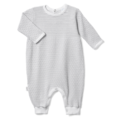 PatyKnit™ Solid Color Long Sleeve Romper
