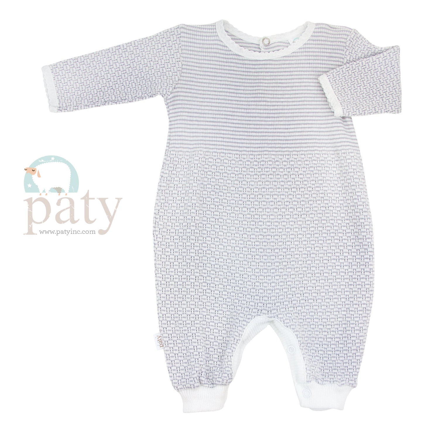Solid Color Paty Knit Romper with Key-Hole Back