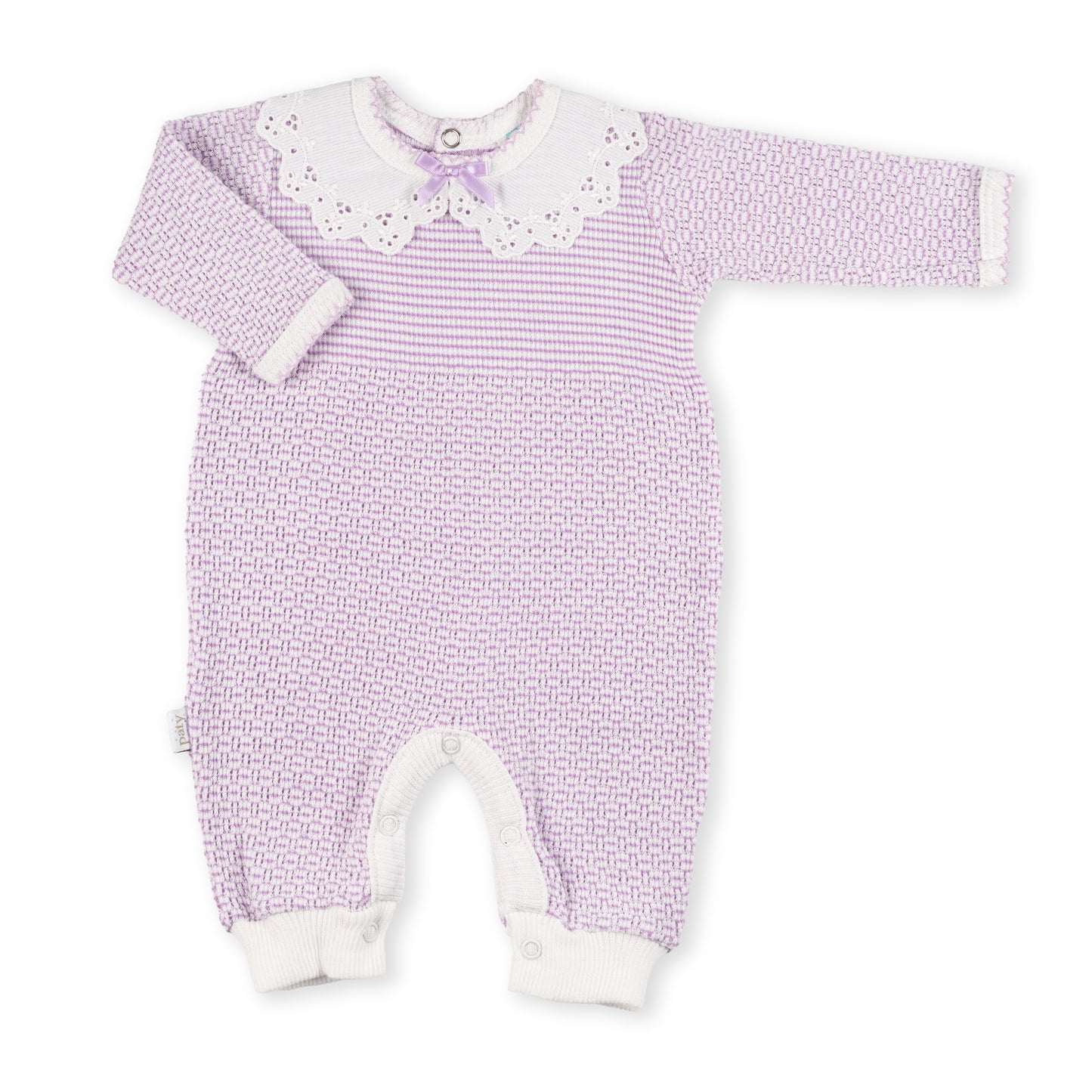 Solid Color Romper with Lace Collar