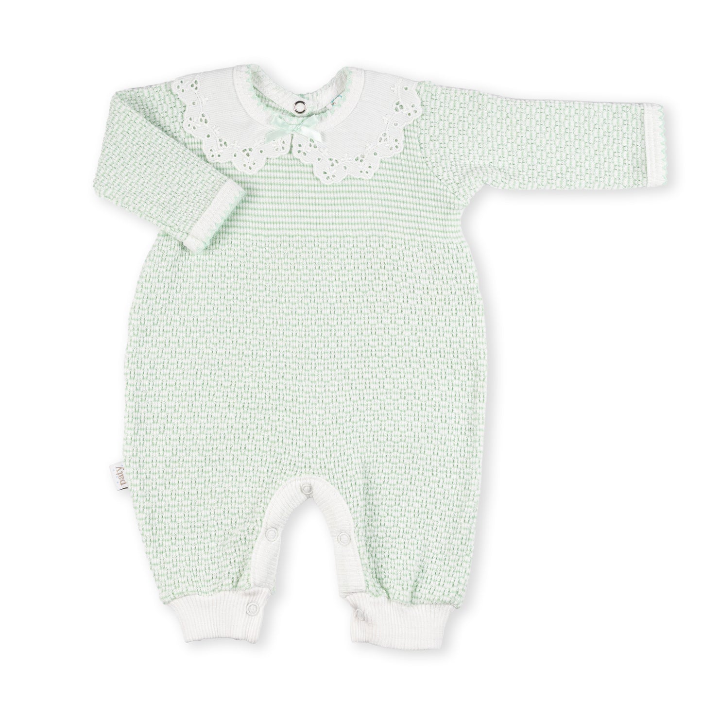 Solid Color Romper with Lace Collar