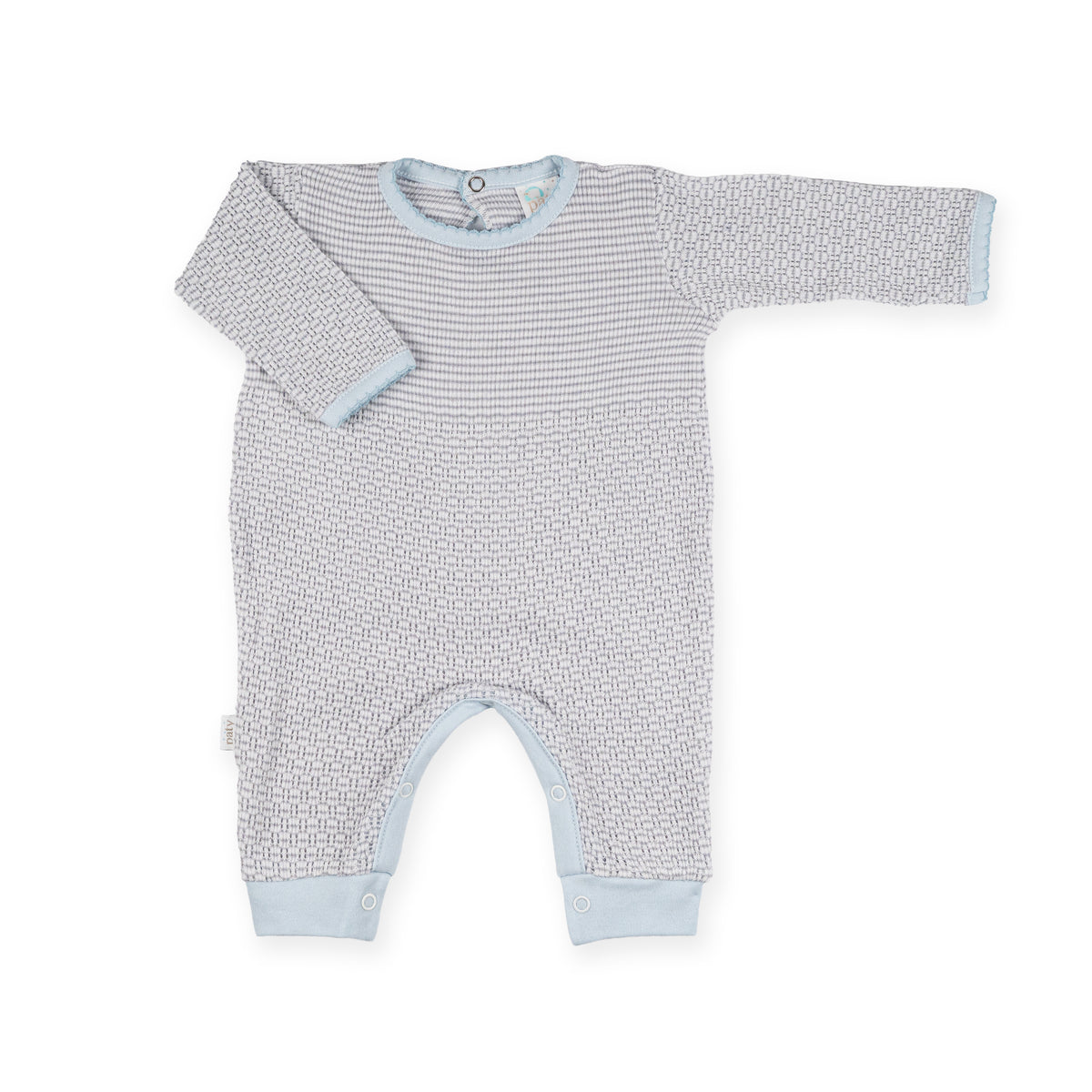 PatyKnit™ Solid Color Romper with Pima Trim