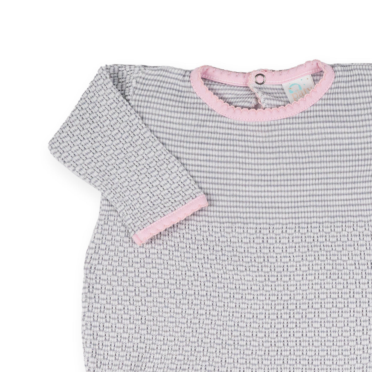 PatyKnit™ Solid Color Romper with Pima Trim