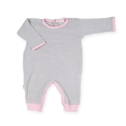 PatyKnit™ Solid Color Romper with Pima Trim