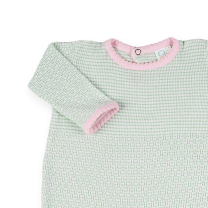PatyKnit™ Solid Color Romper with Pima Trim
