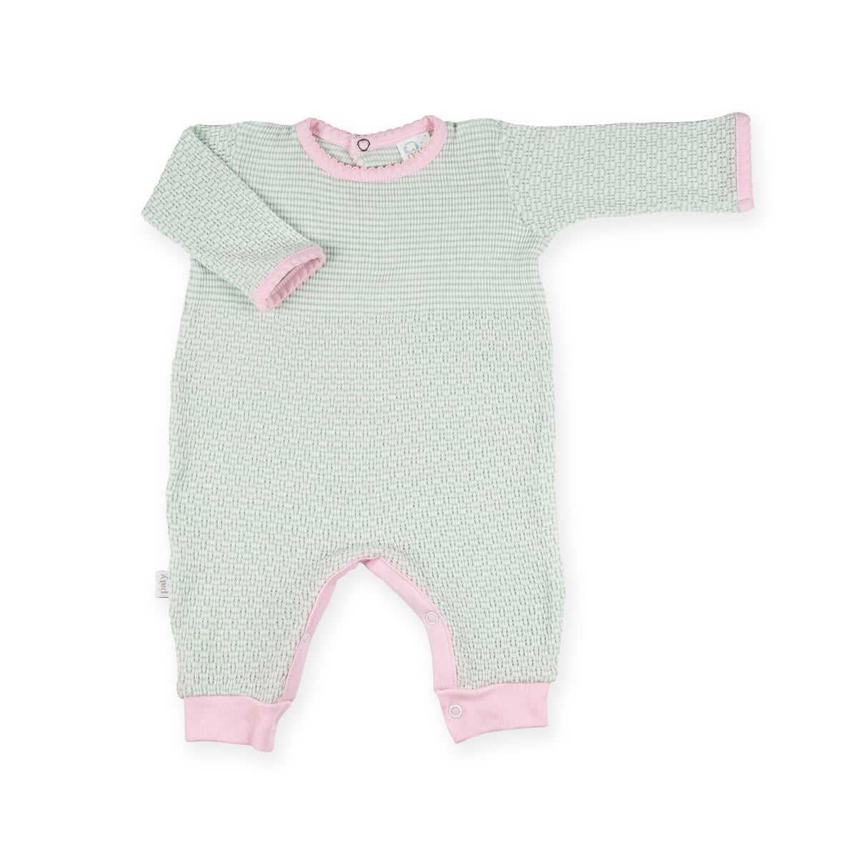 PatyKnit™ Solid Color Romper with Pima Trim