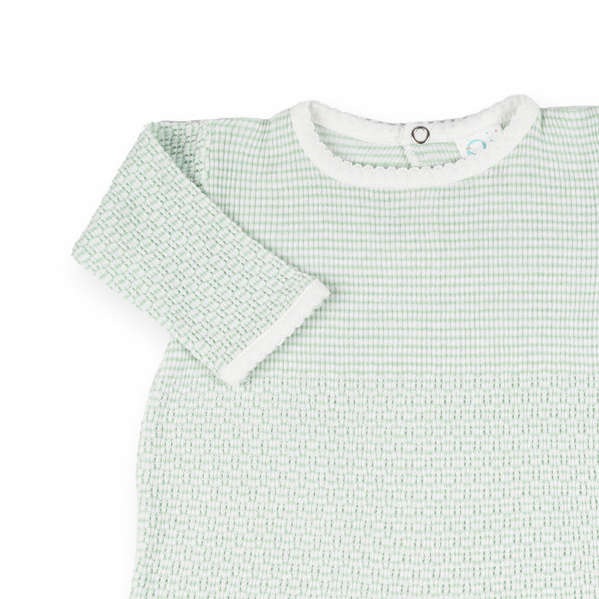 PatyKnit™ Solid Color Romper with Pima Trim