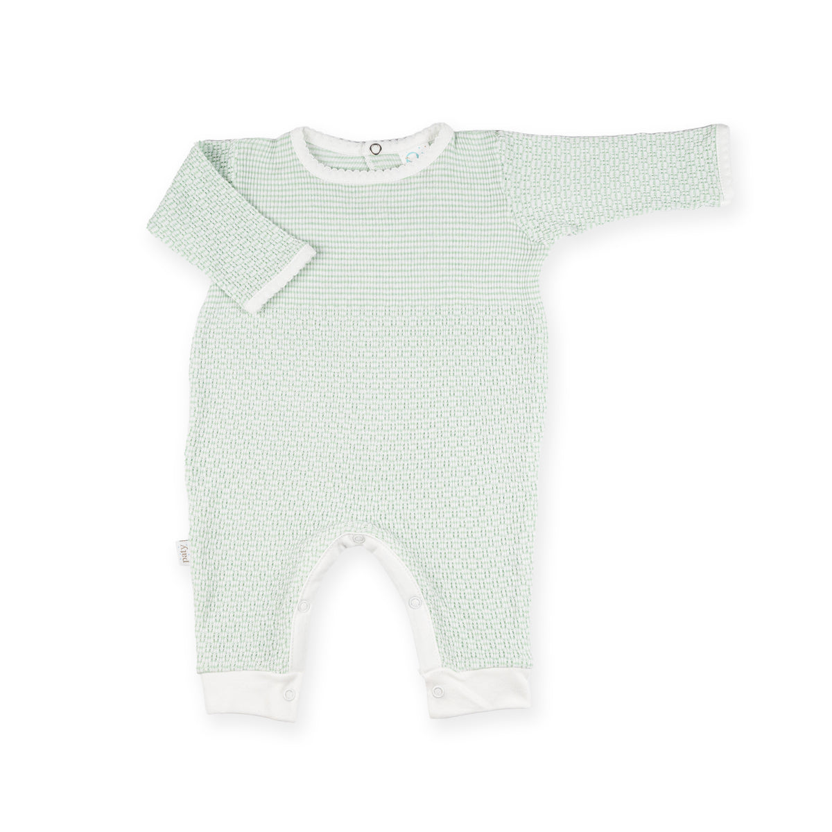 PatyKnit™ Solid Color Romper with Pima Trim