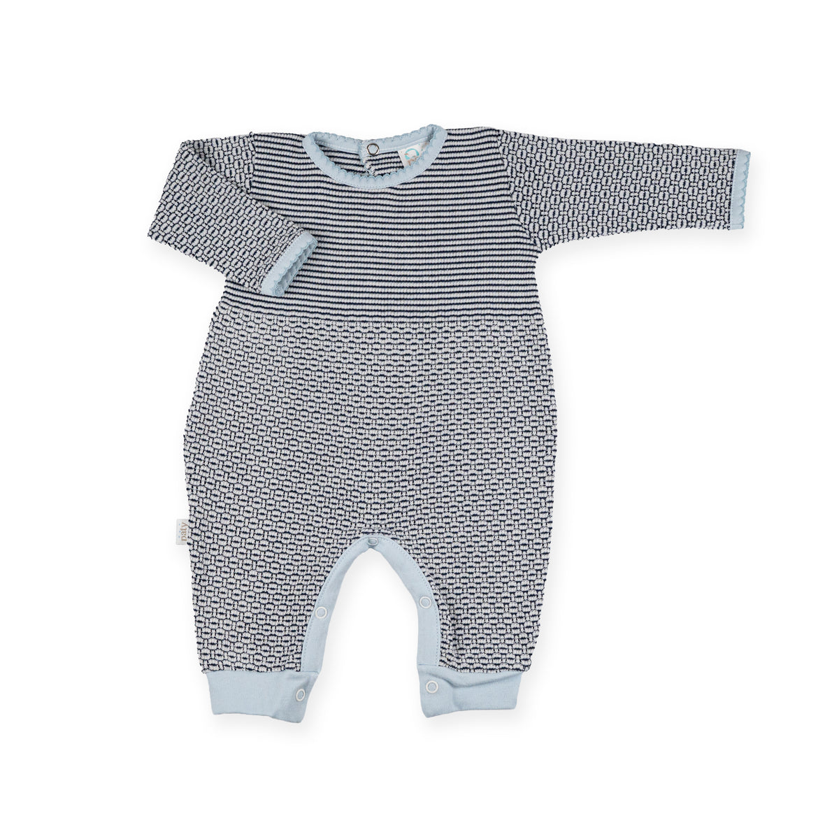 PatyKnit™ Solid Color Romper with Pima Trim