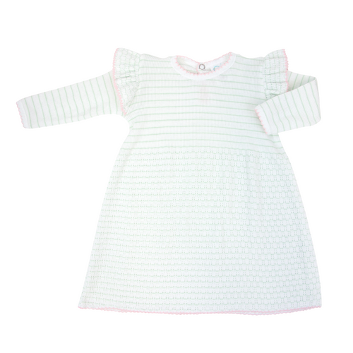 Paty Knit Pinstripe Angel Sleeve Dress #303AL