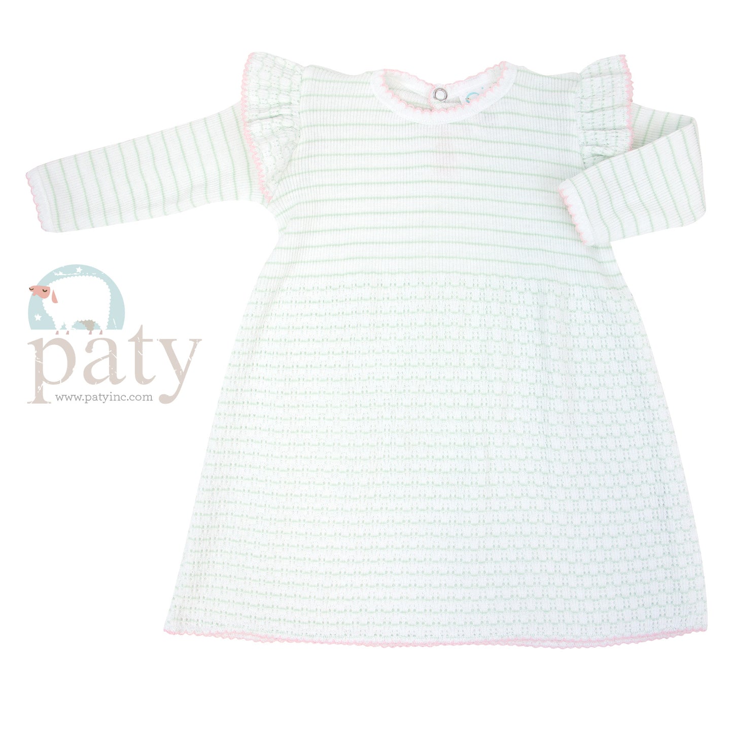 Paty Knit Pinstripe Angel Sleeve Dress #303AL