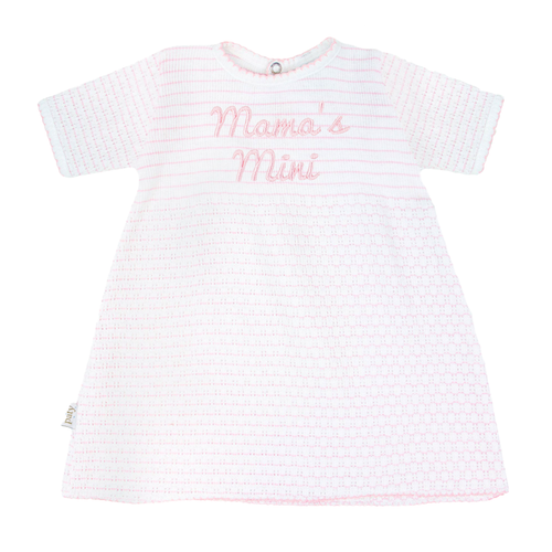 Limited, Mother's Day Edition, Paty Knit Baby Dress in Pinstripe with Short Sleeves