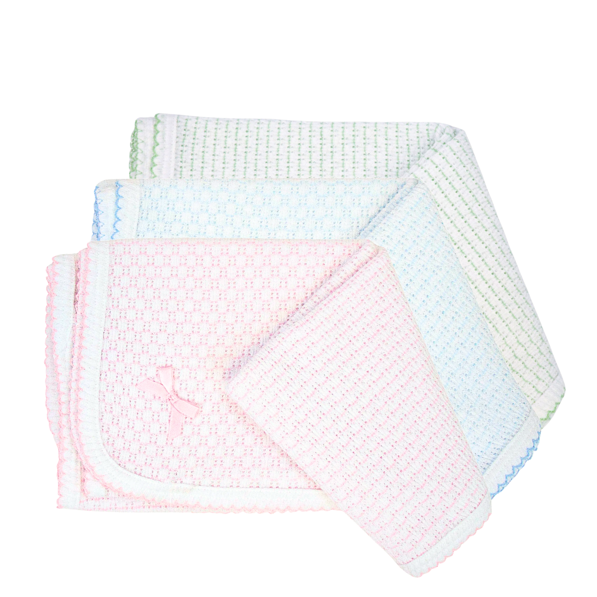 Paty Knit Receiving/Swaddle Blanket (Pinstripe)