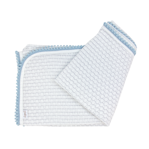 Paty Knit Blanket with Pom Pom Trim #307POM