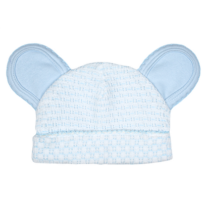 Paty Knit Pinstripe Bear Beanie with Pima Trim