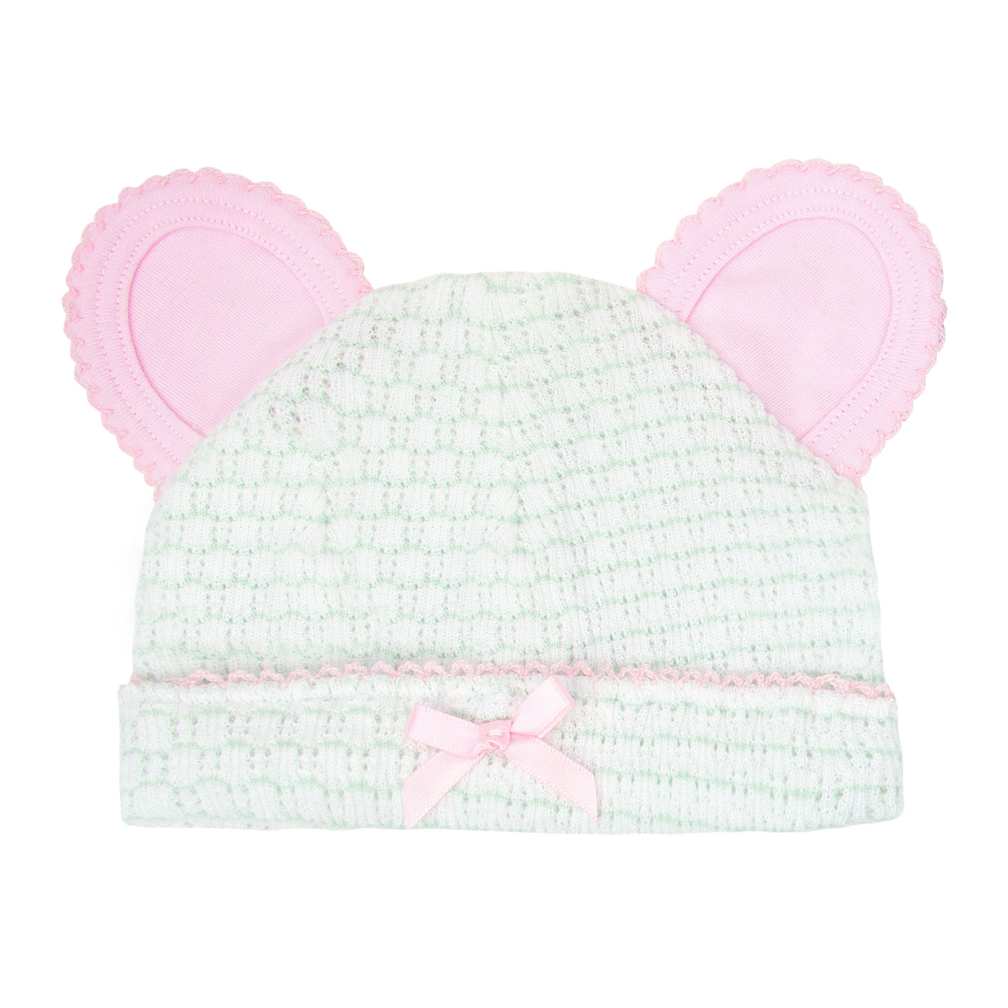 Paty Knit Bear Beanie, Pima Binding (Pinstripe) #314J