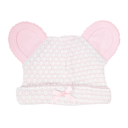 Paty Knit Pinstripe Bear Beanie with Pima Trim