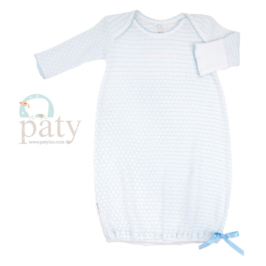 Pinstripe Paty Knit LS Lap Shoulder Gown #315