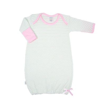 Paty Knit Overlap Shoulder Gown with Pima (Pinstripe) #315J