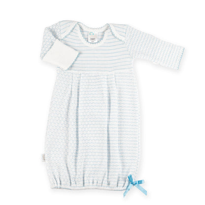 PatyPort™ Pinstripe Overlap Shoulder Gown