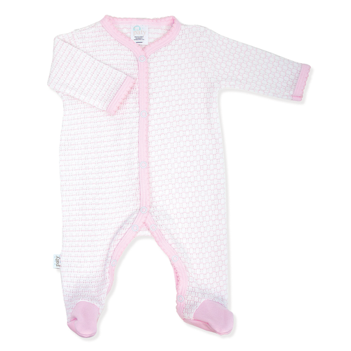 Paty Knit Pinstripe Footie with Pima Trim