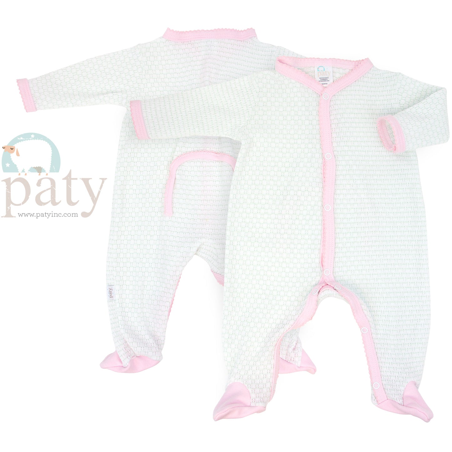 Paty Mint and Pink Drop Seat Footie
