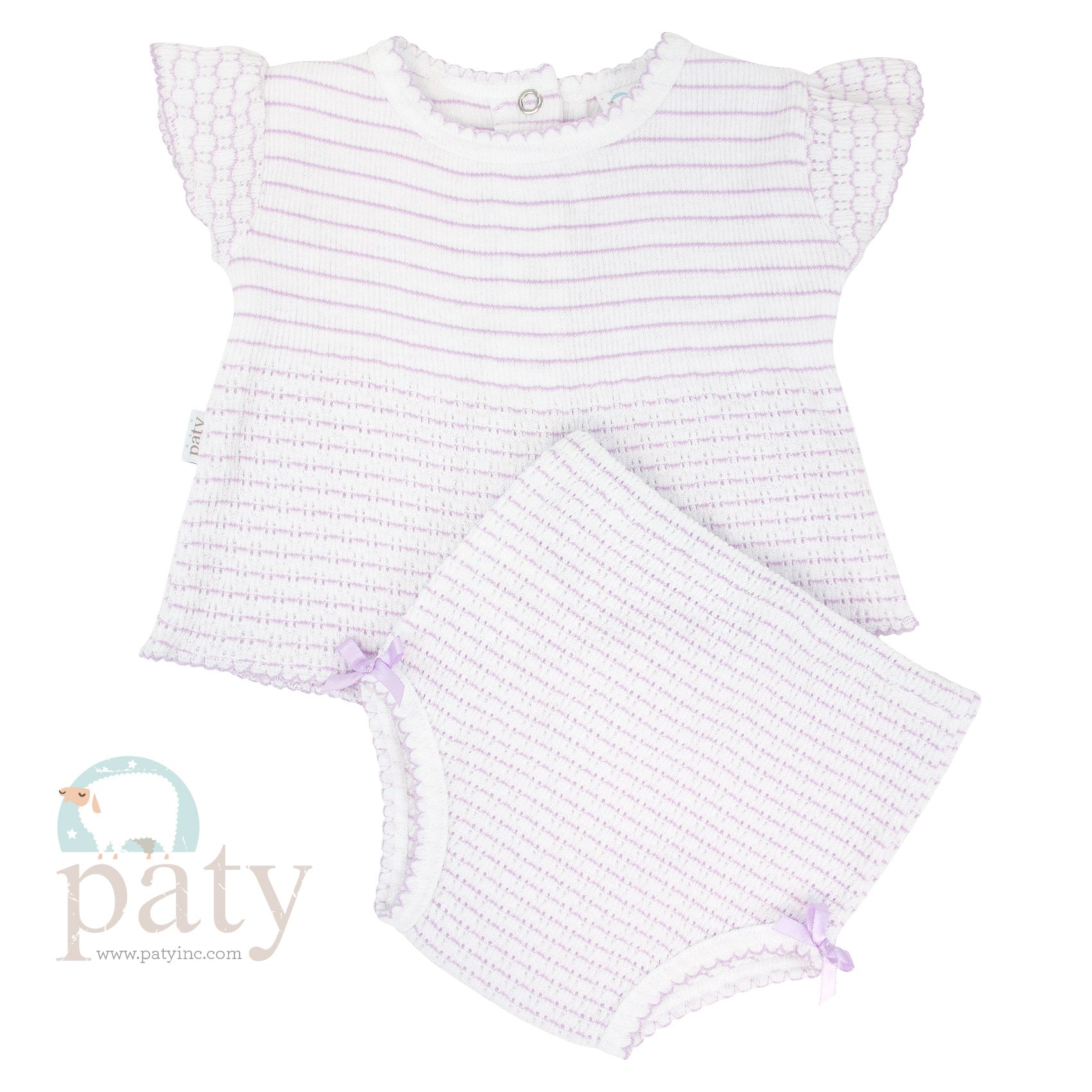 Pinstripe Lavender 2pc Set SS Top with Panty