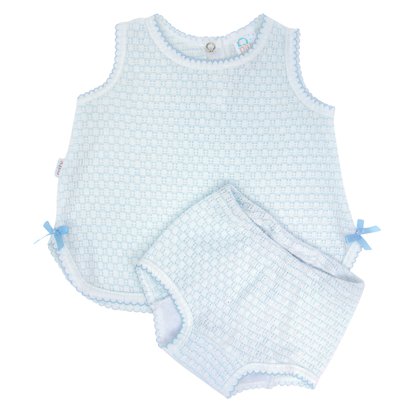 Paty Knit, 2 PC Diaper Set with or without bows #336X, #336