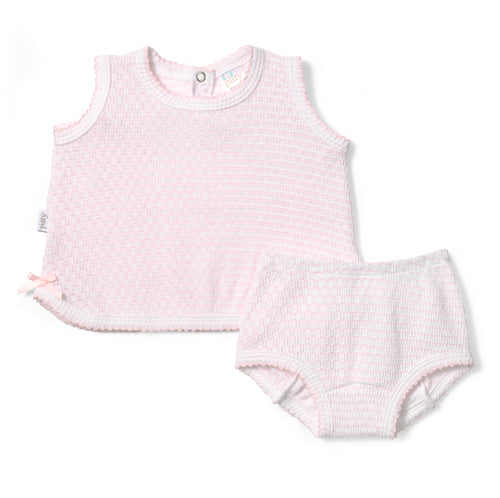 PatyKnit™ Pinstripe Sleeveless Diaper Set
