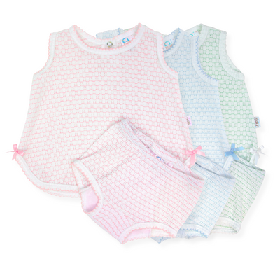 Paty Knit, 2 PC Diaper Set with or without bows #336X, #336