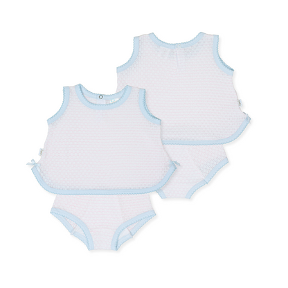 Paty Knit, 2 PC Sleeveless Diaper Set With And Without Bow