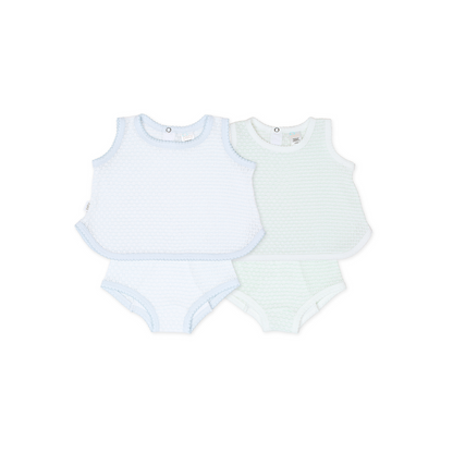 Paty Knit, 2 PC Sleeveless Diaper Set With And Without Bow