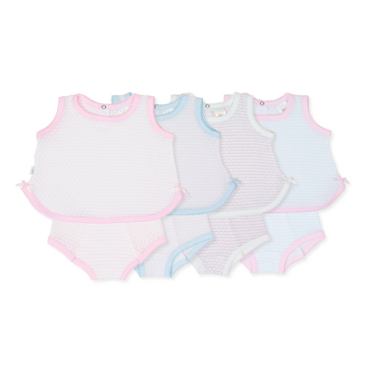 Paty Knit, 2 PC Sleeveless Diaper Set With And Without Bow