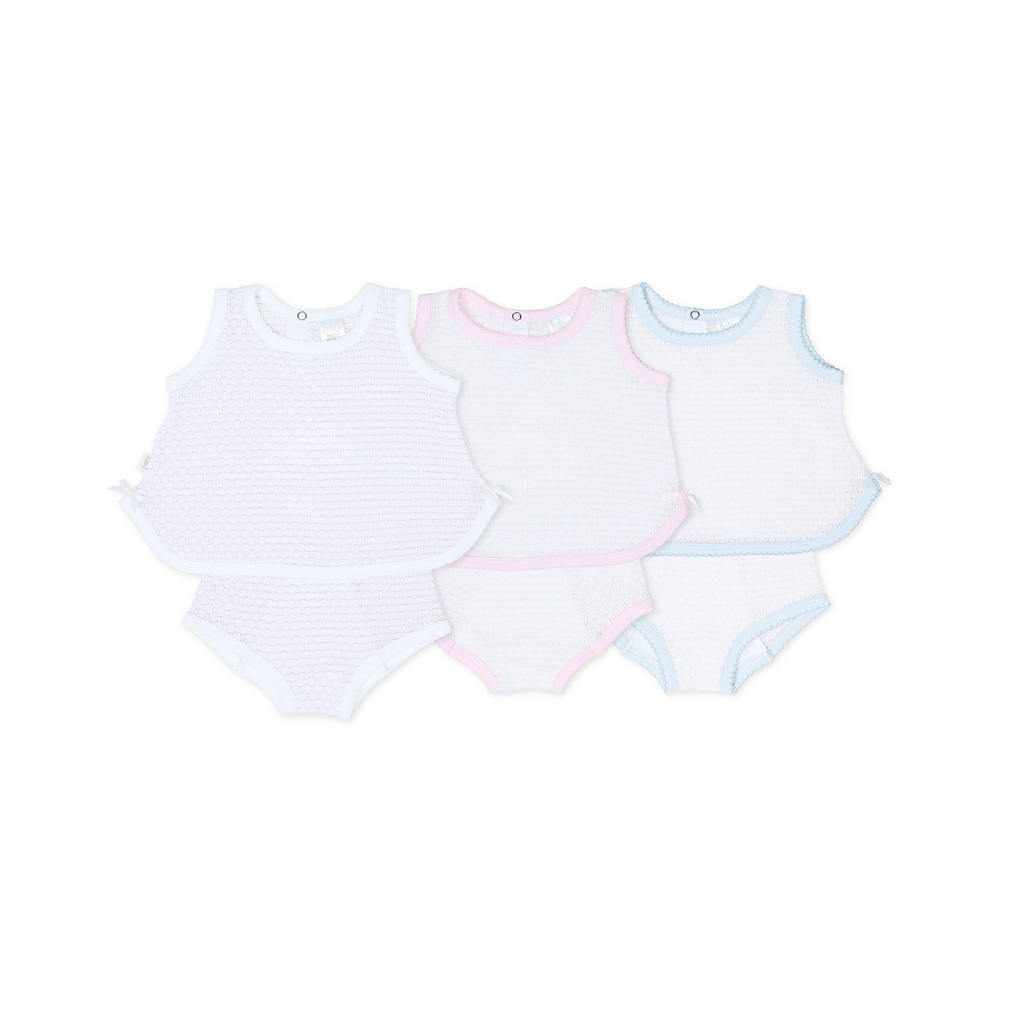 Paty Knit, 2 PC Sleeveless Diaper Set With And Without Bow