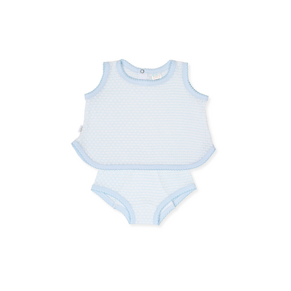 Paty Knit, 2 PC Sleeveless Diaper Set With And Without Bow
