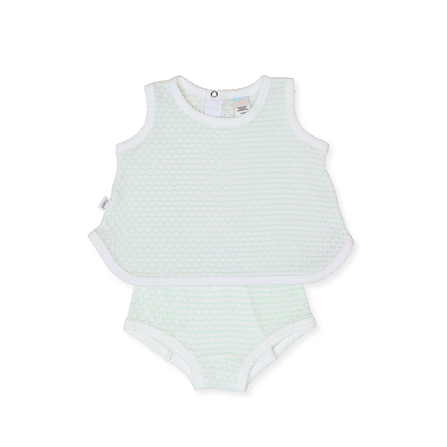 Paty Knit, 2 PC Sleeveless Diaper Set With And Without Bow