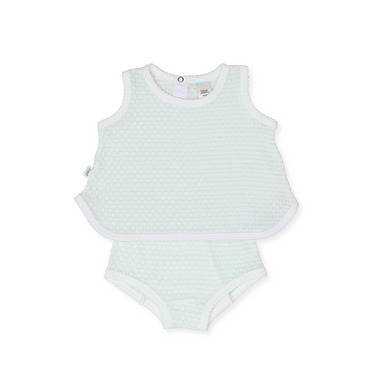 Paty Knit, 2 PC Sleeveless Diaper Set With And Without Bow