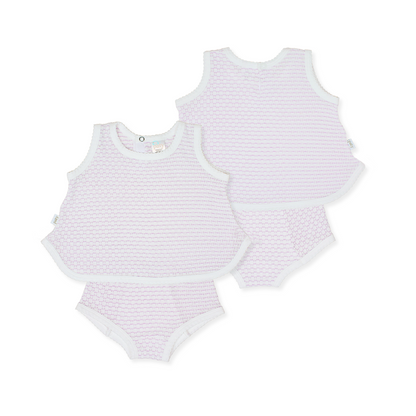 Paty Knit, 2 PC Sleeveless Diaper Set With And Without Bow