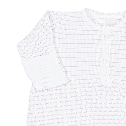 Paty Knit Placket Gown (Pinstripe) #354