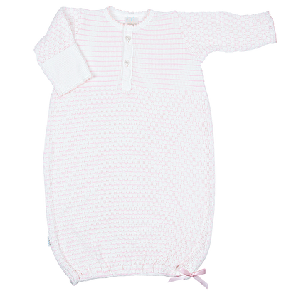Paty Knit Placket Gown (Pinstripe) #354