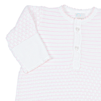 Paty Knit Placket Gown (Pinstripe) #354