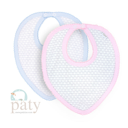 Pinstripe Bandana Bib, Soft Pima Trim