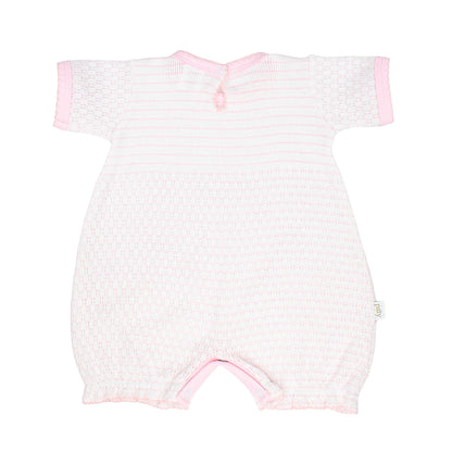 Paty Knit Bubble Pink for Newborn Girls with Pima Trim