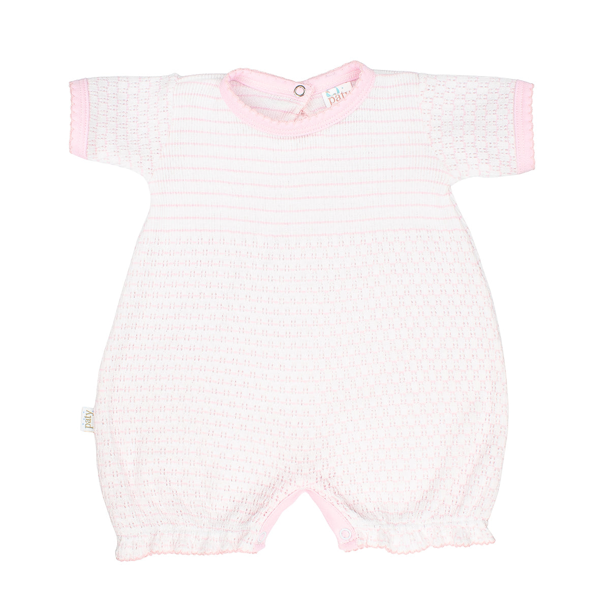 Paty Knit Bubble Pink for Newborn Girls with Pima Trim