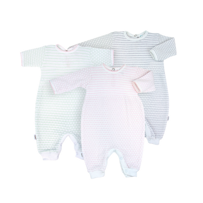 Paty Knit Romper (Long Sleeve Pinstripe) #366LS