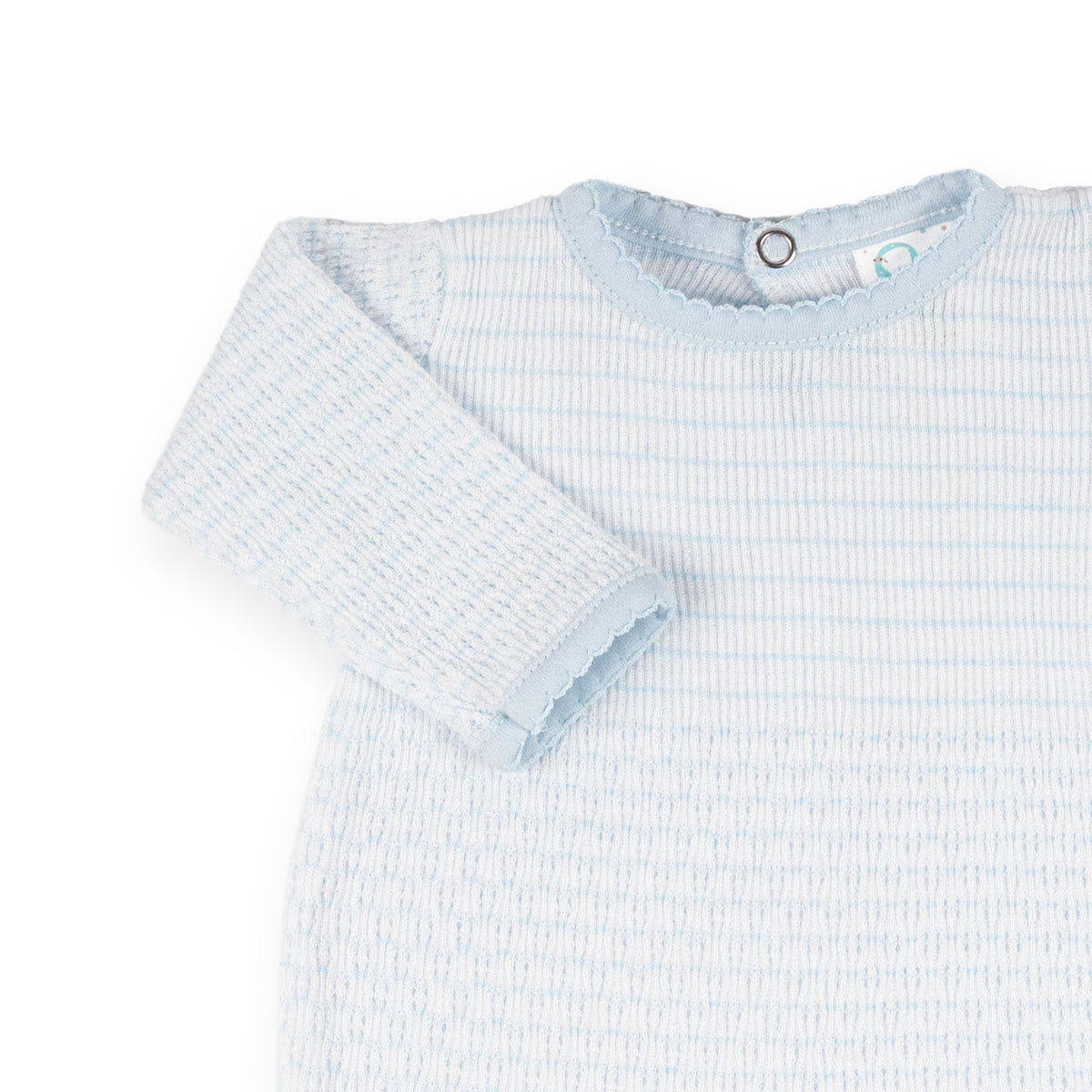 PatyKnit™ Pinstripe Romper with Pima Trim