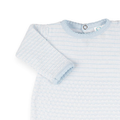 PatyKnit™ Pinstripe Romper with Pima Trim
