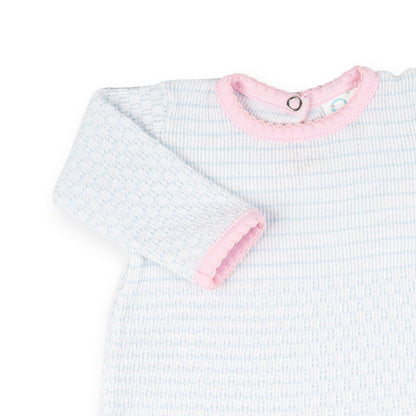 PatyKnit™ Pinstripe Romper with Pima Trim