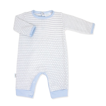 Paty Knit Pinstripe Romper with Pima Trim