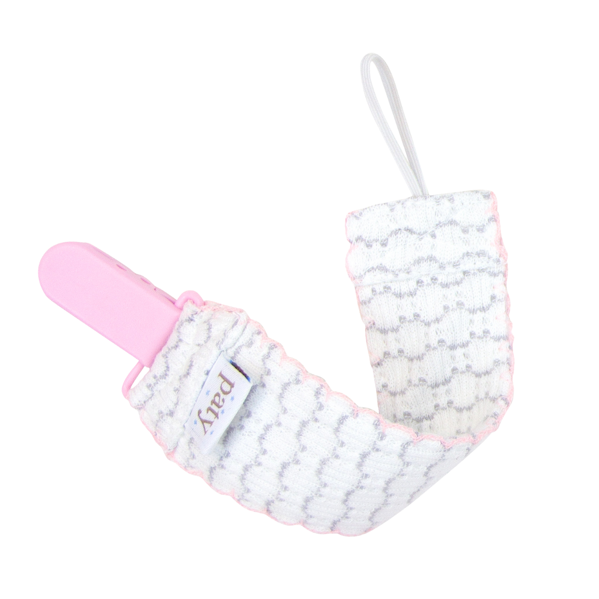 Paty Knit Pacifier Clip, Pinstripe #389